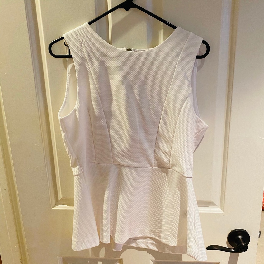 H&M white peplum top